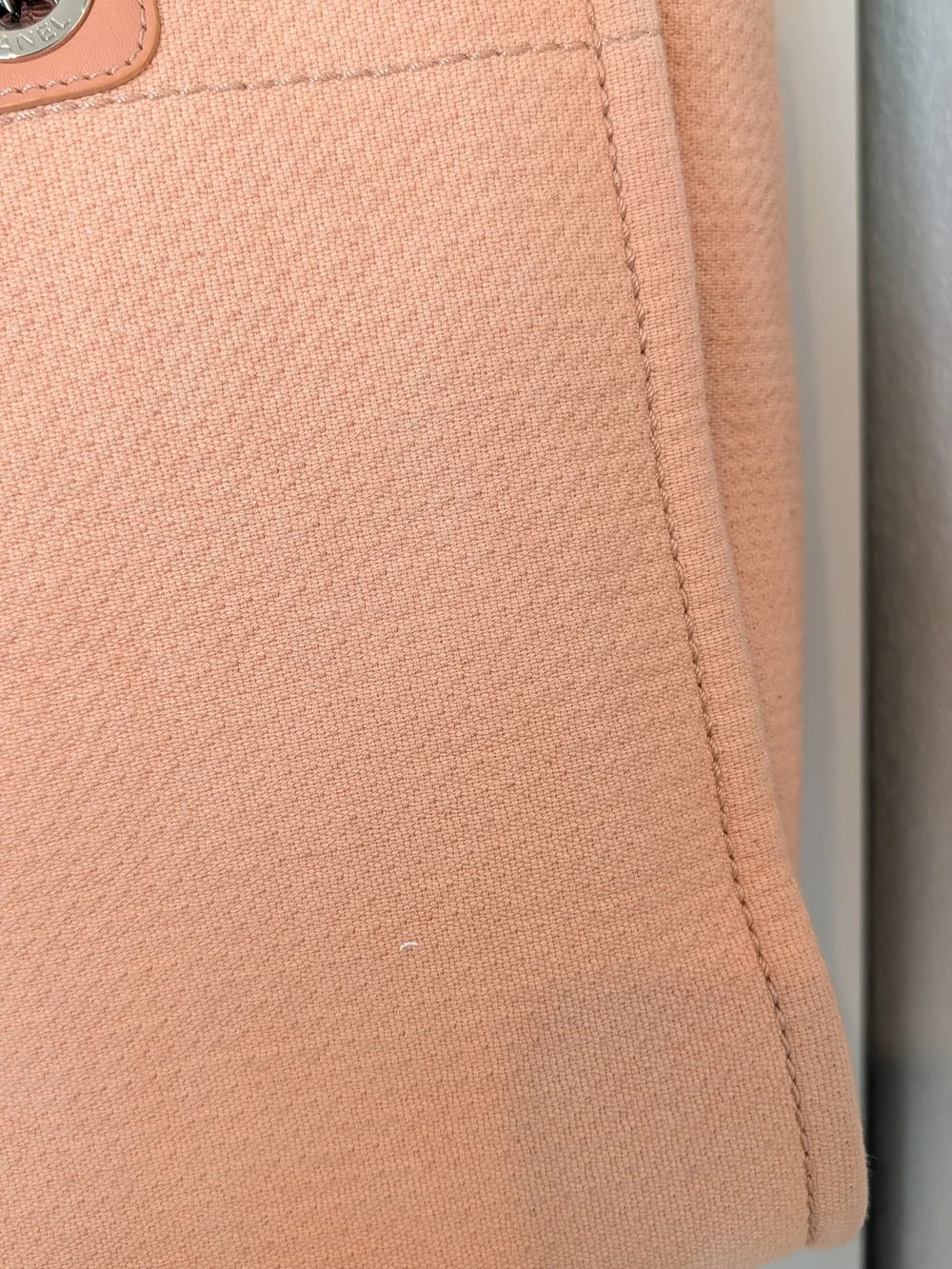 CHANEL Deauville Peach Chain-Handle Logo Tote - Picture 10 of 16